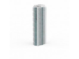 Modern tower block apartment 3d model preview