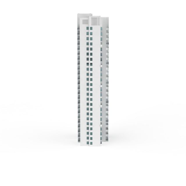 Tower block apartment building 3d rendering