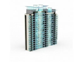 City block apartment 3d model preview