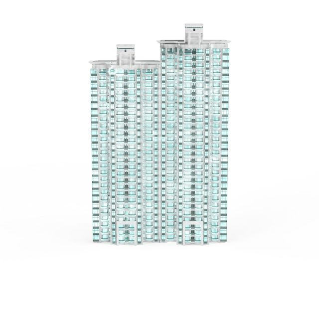 Communist apartment blocks 3d rendering