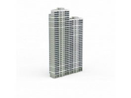High-rise residential blocks 3d model preview