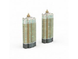 Apartment block of flats 3d preview
