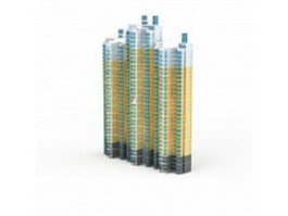 City block apartments 3d preview