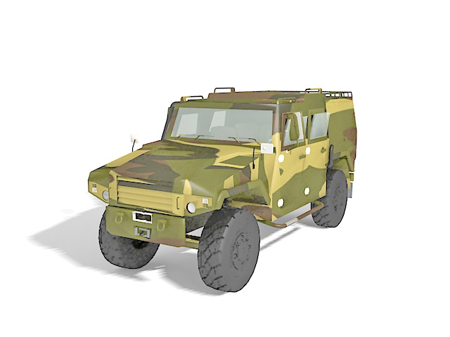 Military army jeep 3d rendering
