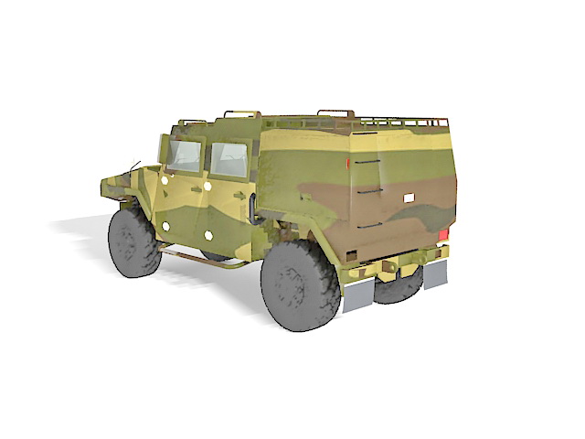 Military army jeep 3d rendering