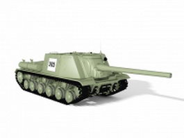 ISU-122 Russian tank destroyer 3d model preview