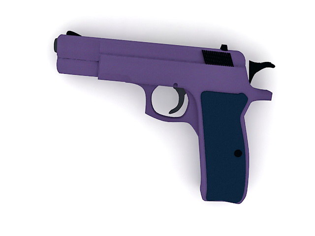 Semi automatic pistol 3d rendering