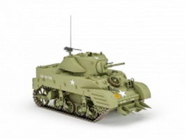 WW2 American tank 3d model preview