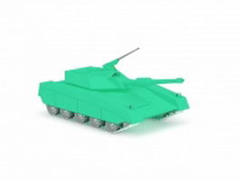 Green military tank 3d model preview