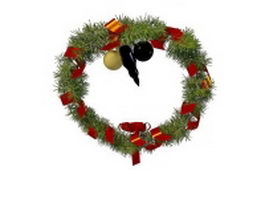 Decorated Christmas wreaths 3d preview