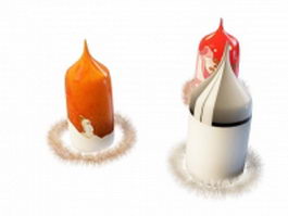 Candle Christmas ornaments 3d preview