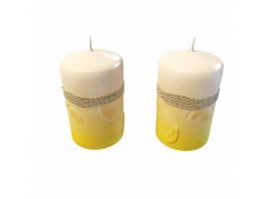 Christmas candles 3d model preview