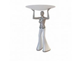 Indian woman candle tray 3d model preview