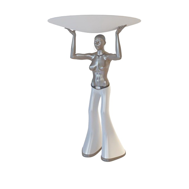 Indian woman candle tray 3d rendering