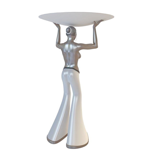 Indian woman candle tray 3d rendering