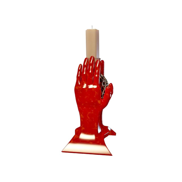 Hand candle holder 3d rendering