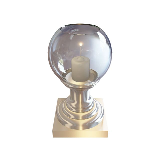 Crystal ball candle holder 3d rendering