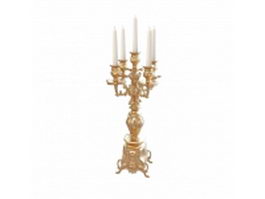 Antique brass candelabras 3d preview
