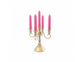 Brass wedding candle holder 3d preview