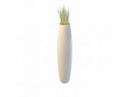 Tall vase with grass 3d model preview