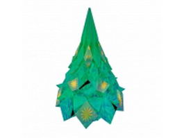 Glass Christmas table top cone tree 3d model preview
