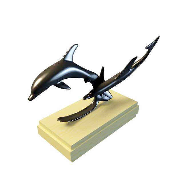 Dolphin desk decor 3d rendering