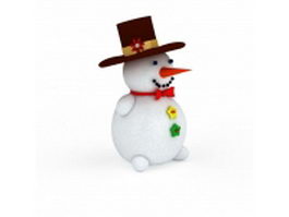 Christmas snowman 3d model preview
