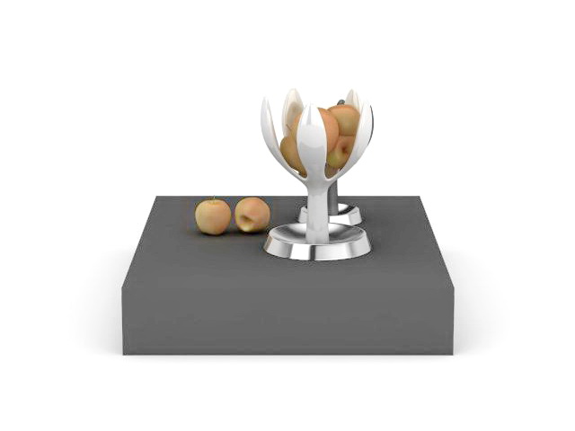 Apple and fruit tray 3d rendering