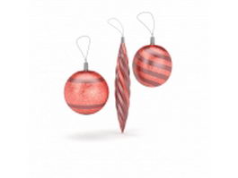 Hanging Christmas ornaments 3d preview