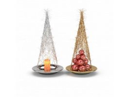 Christmas ornament ball and candle 3d preview