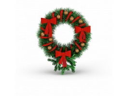 Christmas holly wreath 3d preview