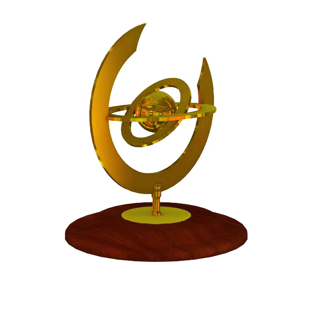 Armillary aphere table ornament 3d rendering