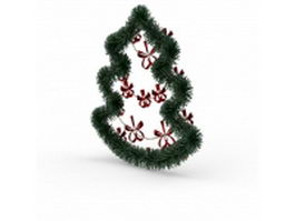 Xmas wreath 3d model preview
