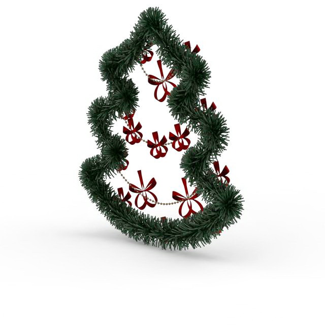 Xmas wreath 3d rendering