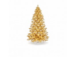 Gold Christmas tree 3d preview