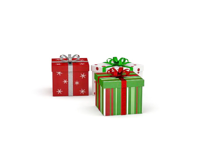 Christmas gift boxes 3d rendering