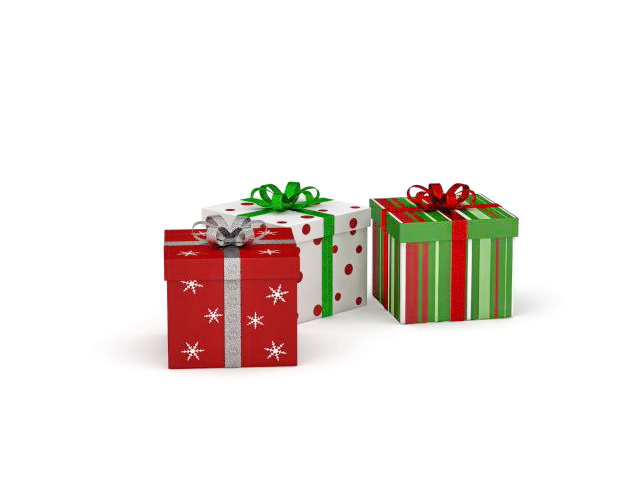 Christmas gift boxes 3d rendering