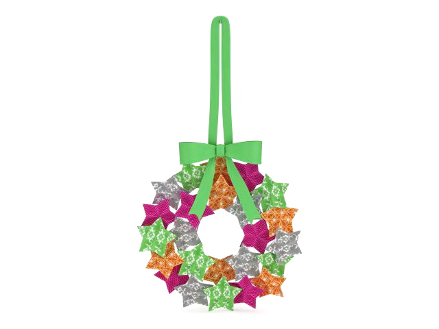 Hanging star wreath 3d rendering