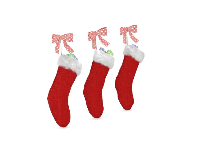 Christmas stocking craft 3d rendering