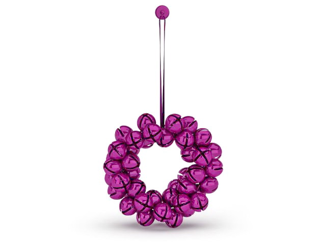 Purple Christmas ball wreath 3d rendering