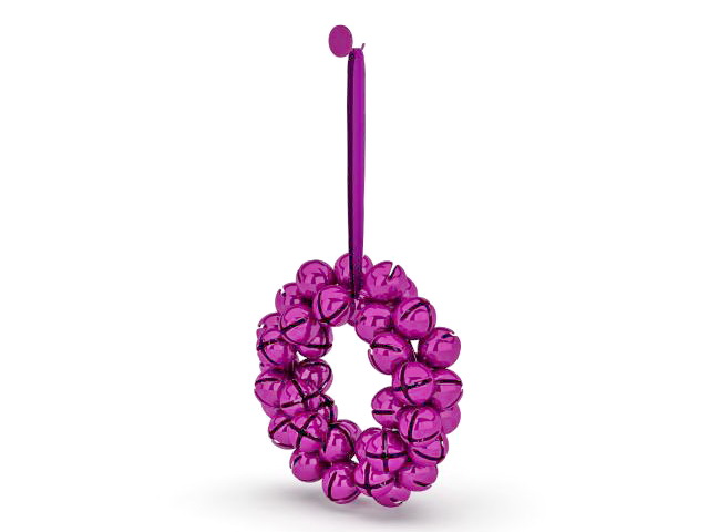 Purple Christmas ball wreath 3d rendering