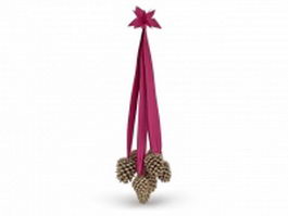 Hanging pine cone decoration 3d model preview