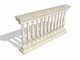 Marble railing baluster 3d preview