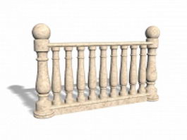Cream marble balustrade railings 3d preview