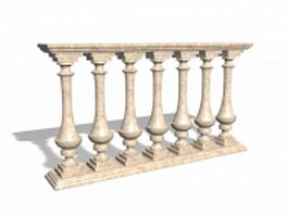 Marble railings for porch 3d preview