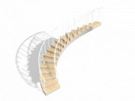 Indoor curved staircase 3d model preview