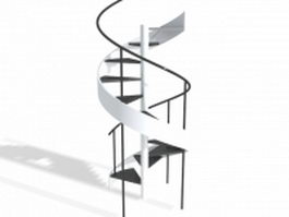 Industrial spiral stairs 3d model preview