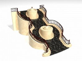 Fountain stairs 3d preview