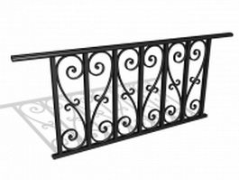 Iron handrails for stairs interior 3d model preview