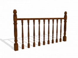 Wooden balustrades 3d preview